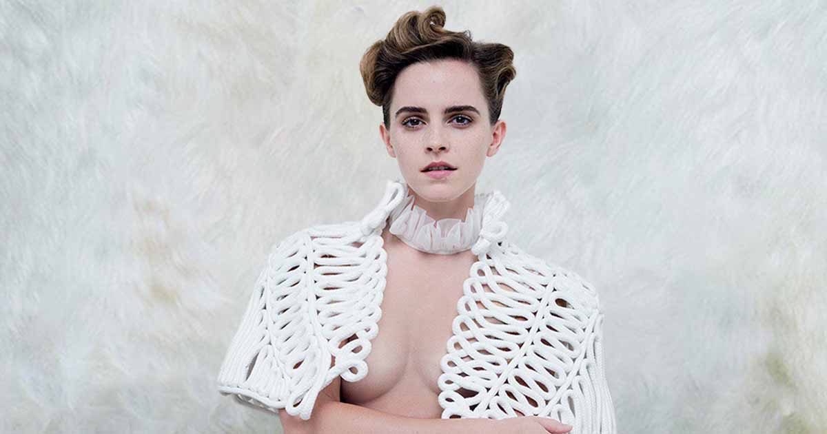 emma watson once slammed the trolls over her nde photoshoot where she hid her npples with nothing but a short cape saying i couldnt be a feminist have bbs